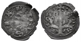 The Crown of Aragon. Pedro el de Huesca (1094-1104). Dinero. Jaca (Huesca). (Cru-213.3). Ve. 0,71 g. Pellets on both sides of the cross. Scarce. VF. E...