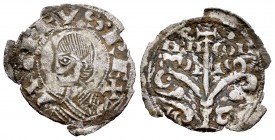 The Crown of Aragon. Alfonso el Batallador (1104-1134). Dinero. Jaca (Huesca). (Cru-217). Anv.: ANFVS REX. Rev.: ARA-GON. Ve. 0,79 g. Planchet break. ...