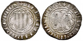 The Crown of Aragon. Jaime II (1291-1327). Pirral. Sicilia. (Cru-353). Ag. 3,28 g. 5-petalled rosette. Almost XF/Choice VF. Est...120,00. /// SPANISH ...