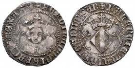 The Crown of Aragon. Ferdinand I (1412-1416). 1 real. Valencia. (Cru-773.2). (Cru C.G-2820g). Anv.: +FERDINAD9: DI: GRACIA: REX: ARA. Rev.: +VALENCIE:...