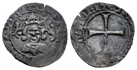 The Crown of Aragon. Alfonso V (1416-1458). Diner. Mallorca. (Cru C.G-2902). Ae. 0,48 g. Bust between dogs. Very rare. Choice VF. Est...110,00. /// SP...