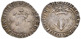 The Crown of Aragon. Alfonso V (1416-1458). 1 real. Valencia. (Cru-864.2). (Cru C.G-2097 d). Anv.: +ALFONSUS: DI: GRA: REX: ARAGO. Rev.: +VALENCIE: MA...