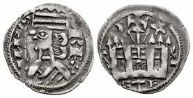 Kingdom of Castille and Leon. Alfonso VIII (1158-1214). Dinero. (Bautista-322). (Abm-204.2). Ve. 0,85 g. Cresent and star above the castle. Almost XF....