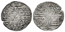 Kingdom of Castille and Leon. Alfonso X (1252-1284). "Dinero de seis líneas". Without mint mark. (Abm-360.1). Ve. 0,81 g. Rich billon content. Choice ...