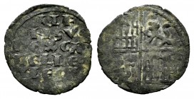 Kingdom of Castille and Leon. Alfonso X (1252-1284). Obol of 6 lines. Without mint mark. (Bautista-381.1). Ve. 0,34 g. Rampant lions. VF. Est...35,00....