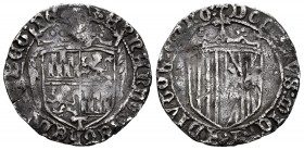 Catholic Kings (1474-1504). 1 real. Toledo. (Cal 2008-no cita). (Lf-C7.4.1). (Cy-no la cita). Ag. 2,84 g. Before the pragmatica. Dot on both sides of ...