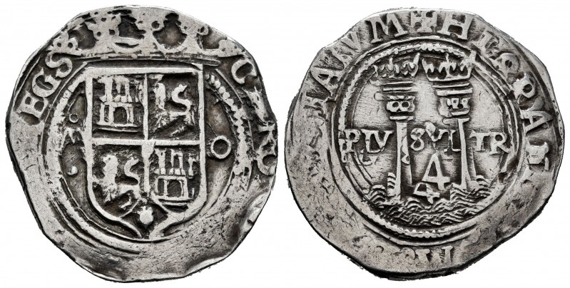 Charles-Joanna (1504-1555). 4 reales. México. M - O. (Cal-138). Ag. 13,48 g. Dou...