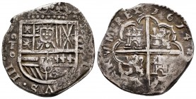 Philip III (1598-1621). 4 reales. 1614. Toledo. O. (Cal-843). Ag. 13,40 g. Rare assayer. Choice VF. Est...175,00. /// SPANISH DESCRIPTION: Felipe III ...