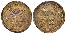 Ponderal (8 reales). s. XVII - XVIII. Ae. 27,24 g. Utilizado entre 1650 y 1750. VF. Est...50,00. /// SPANISH DESCRIPTION: Ponderal para 8 reales. s. X...