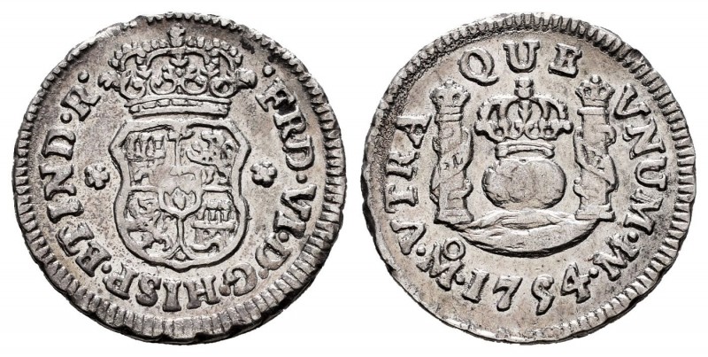 Ferdinand VI (1746-1759). 1/2 real. 1754. México. M. (Cal-87). Ag. 1,67 g. Minor...