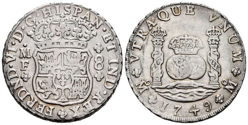 Ferdinand VI (1746-1759). 8 reales. 1749. México. MF. (Cal-473). Ag. 27,09 g. VF...