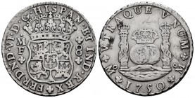 Ferdinand VI (1746-1759). 8 reales. 1750. México. MF. (Cal-474). Ag. 26,86 g. Grafitti on reverse. VF/Almost VF. Est...200,00. /// SPANISH DESCRIPTION...