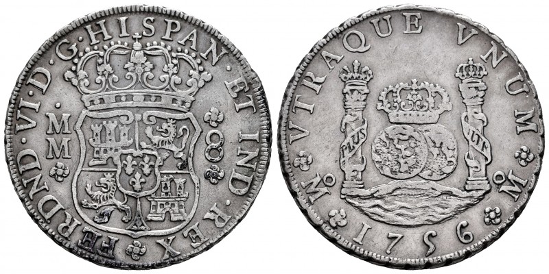 Ferdinand VI (1746-1759). 8 reales. 1756. México. MM. (Cal-491). Ag. 26,82 g. Ch...