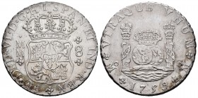 Ferdinand VI (1746-1759). 8 reales. 1759. México. MM. (Cal-495). Ag. 27,03 g. Cleaned. VF. Est...200,00. /// SPANISH DESCRIPTION: Fernando VI (1746-17...