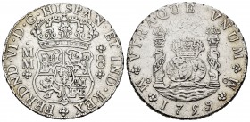 Ferdinand VI (1746-1759). 8 reales. 1759. México. MM. (Cal-495). Ag. 26,68 g. VF. Est...180,00. /// SPANISH DESCRIPTION: Fernando VI (1746-1759). 8 re...