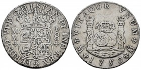 Ferdinand VI (1746-1759). 8 reales. 1759. México. MM. (Cal-495). Ag. 26,75 g. It was in hoop. VF. Est...170,00. /// SPANISH DESCRIPTION: Fernando VI (...