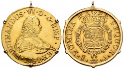 Ferdinand VI (1746-1759). 8 escudos. 1752. Santiago. J. (Cal-826). (Cal onza-645). Au. 29,73 g. Without value indication. Rare. Choice VF. Est...2200,...