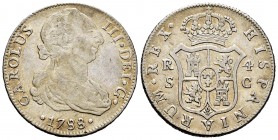 Charles III (1759-1788). 4 reales. 1788. Sevilla. C. (Cal-990). Ag. 13,24 g. Almost VF. Est...80,00. /// SPANISH DESCRIPTION: Carlos III (1759-1788). ...
