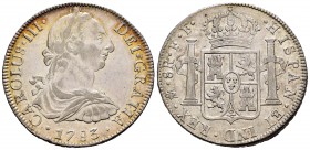 Charles III (1759-1788). 8 reales. 1783. México. FF. (Cal-1124). Ag. 26,91 g. Choice VF. Est...100,00. /// SPANISH DESCRIPTION: Carlos III (1759-1788)...