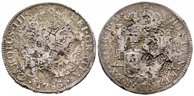 Charles III (1759-1788). 8 reales. 1786. México. FM. (Cal-1129). Ag. 26,66 g. Mu...