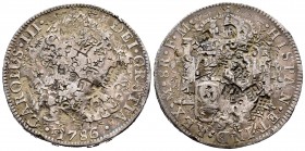 Charles III (1759-1788). 8 reales. 1786. México. FM. (Cal-1129). Ag. 26,66 g. Multiple chop marks. Choice F. Est...80,00. /// SPANISH DESCRIPTION: Car...