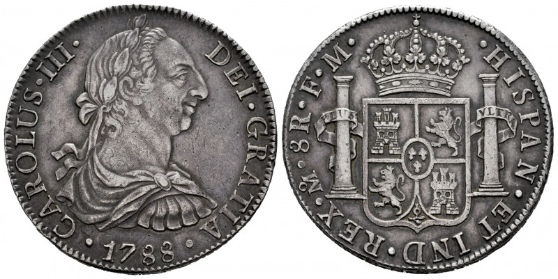 Charles III (1759-1788). 8 reales. 1788. México. FM. (Cal-1132). Ag. 26,98 g. To...