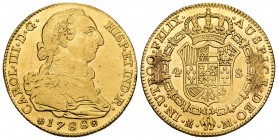 Charles III (1759-1788). 4 escudos. 1788. Madrid. M. (Cal-1795). Au. 13,37 g. Welding on reverse. Cleaned. Almost VF. Est...500,00. /// SPANISH DESCRI...