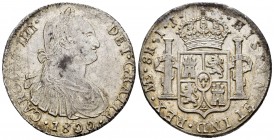 Charles IV (1788-1808). 8 reales. 1800. Lima. IJ. (Cal-918). Ag. 27,20 g. Choice VF/VF. Est...65,00. /// SPANISH DESCRIPTION: Carlos IV (1788-1808). 8...