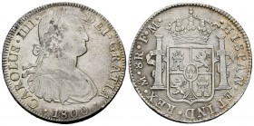 Charles IV (1788-1808). 8 reales. 1800. México. FM. (Cal-965). Ag. 26,92 g. Slightly cleaned. VF/Choice VF. Est...65,00. /// SPANISH DESCRIPTION: Carl...