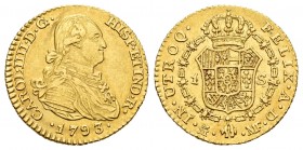 Charles IV (1788-1808). 1 escudo. 1793. Madrid. MF. (Cal-1110). Au. 3,35 g. Choice VF. Est...150,00. /// SPANISH DESCRIPTION: Carlos IV (1788-1808). 1...