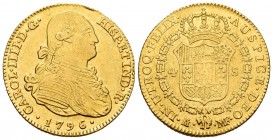 Charles IV (1788-1808). 4 escudos. 1796. Madrid. MF. (Cal-1479). Au. 13,47 g. Minor nick on edge. Choice VF. Est...600,00. /// SPANISH DESCRIPTION: Ca...