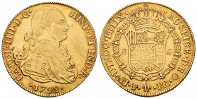 Charles IV (1788-1808). 8 escudos. 1792. Potosí. PR. (Cal-1697). Au. 26,93 g. Minor adjustment marks on reverse. VF/Choice VF. Est...1250,00. /// SPAN...