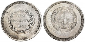 Ferdinand VII (1808-1833). 5 pesetas. 1823. Mallorca. (Cal 2019-1300). Ag. 26,68 g. End of legend: Y LA CONST. Almost VF. Est...150,00. /// SPANISH DE...