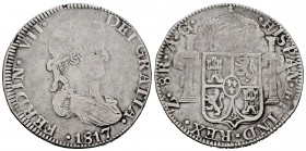 Ferdinand VII (1808-1833). 8 reales. 1817. Zacatecas. AG. (Cal-1458). Ag. 25,82 g. Choice F/Almost VF. Est...70,00. /// SPANISH DESCRIPTION: Fernando ...