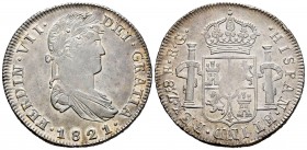 Ferdinand VII (1808-1833). 8 reales. 1821. Zacatecas. RG. (Cal-1465). Ag. 27,46 g. Weak strike on reverse. Soft tone. With some original luster remain...