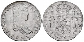 Ferdinand VII (1808-1833). 8 reales. 1821. Zacatecas. RG. (Cal-1465). Ag. 26,92 g. A good sample. XF. Est...150,00. /// SPANISH DESCRIPTION: Fernando ...