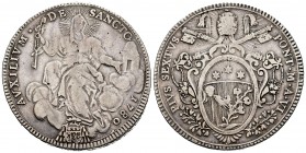 Italy. Papal States. Pio VI. 1 escudo. 1780. Rome. (Km-1216.2). Ag. 26,32 g. Almost VF. Est...180,00. /// SPANISH DESCRIPTION: Italia. Estados Papales...
