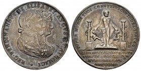 Ferdinand VII (1808-1833). Medal. 1816. Cádiz. (Vq-14212 var. por metal). Ag. 17,30 g. Marriage of Fernando VII with Maria Isabel de Braganza. Edge ni...
