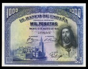 1000 pesetas. 1928. Madrid. (Ed 2017-357). August 15, Ferdinand III the Saint. Without serie. UNC. Est...60,00. /// SPANISH DESCRIPTION: 1000 pesetas....
