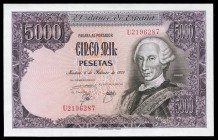 5000 pesetas. 1876. Madrid. (Ed 2017-475a). February 6, Charles III. Serie U. UNC. Est...60,00. /// SPANISH DESCRIPTION: 5000 pesetas. 1876. Madrid. (...