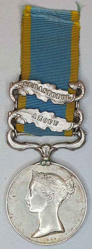 Crimea, 1854-56, 2 clasps, Azoff, Sebastopol, unnamed as issued, cleaned and pol...