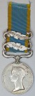 Crimea, 1854-56, 2 clasps, Azoff, Sebastopol, unnamed as issued, cleaned and polished with trace of verdigris at suspension, a few light marks in fiel...