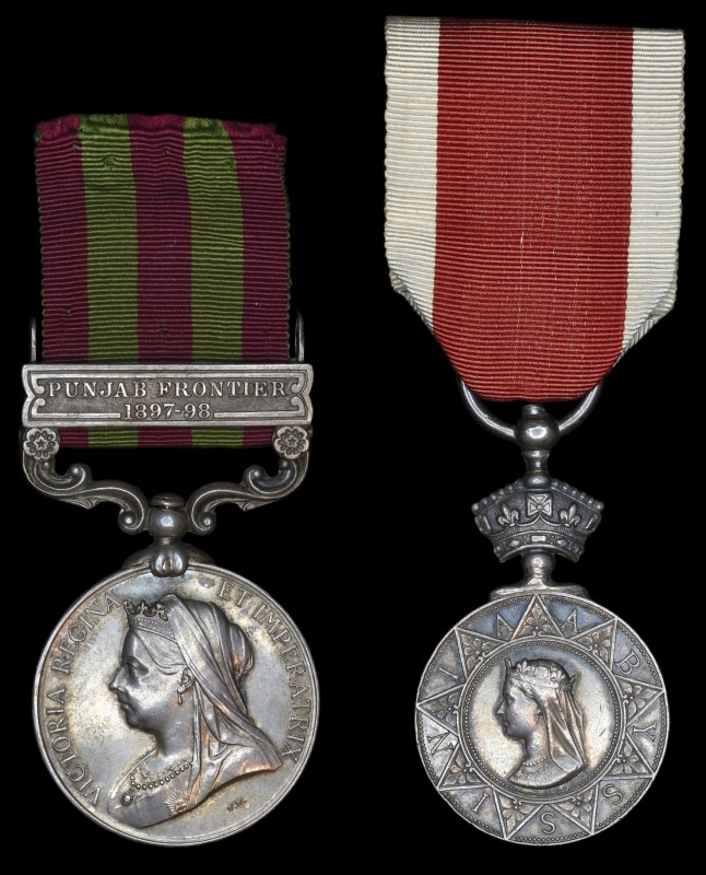 *A Rare Abyssinia & India General Service Pair awarded to Subadar Joseph Daniel,...