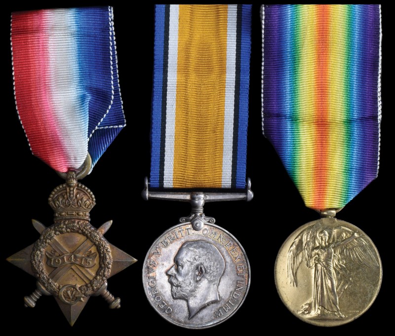 *A Great War 1914-15 Trio and Memorial Plaque awarded to Acting-Sergeant James D...