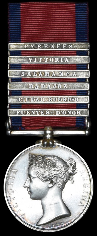 *Military General Service, 1793-1814, 6 clasps, Fuentes D’Onor, Ciudad Rodrigo, ...