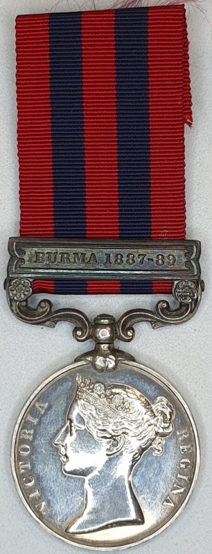 India General Service, 1849-95, single clasp Burma 1887-89 (1135 Pte. R. Dore, 1...