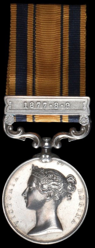 *South Africa, 1877-79, single clasp, 1877-8-9 (Sergt G. Roy, No 9.Troop. C.M. R...