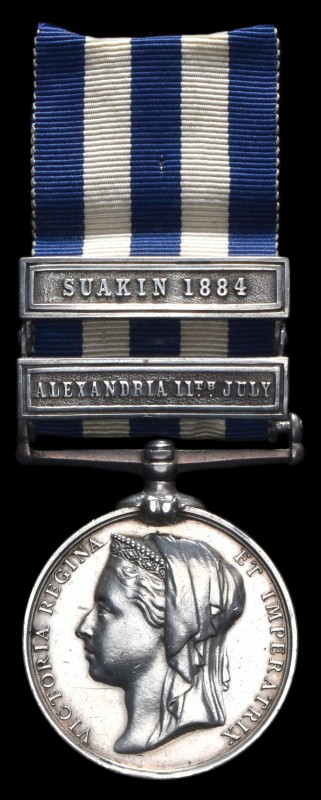 Egypt & Sudan, 1882-89, dated reverse, 2 clasps, Alexandria 11th July, Suakin 18...
