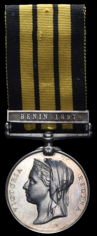 East and West Africa, 1887-1900, in silver, single clasp, Benin 1897 (J. Barker,...