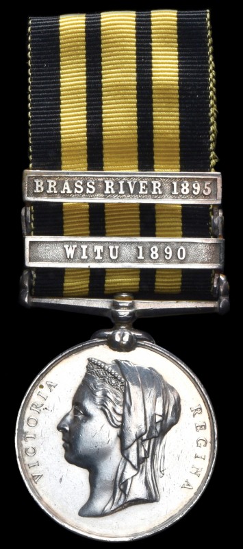 *East and West Africa, 1887-1900, in silver, for Mwele 1895, 2 clasps, Witu 1890...